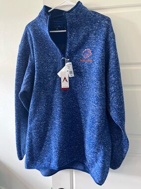Antigua Royal Heathered Blue Boise State Quarter-Zip Pullover New with tags, 2XL